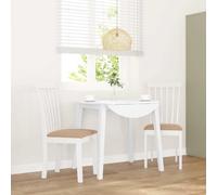 vidaXL Sedie da Pranzo con Cuscini 2 pz Bianco Legno Massello di Hevea, sedia da pranzo, sedia da cucina, sedile da pranzo, sedia, sedia da soggiorno