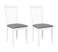 vidaXL Sedie da Pranzo con Cuscini 2 pz Bianco Legno Massello di Hevea, sedia da pranzo, sedia da cucina, sedile da pranzo, sedia, sedia da soggiorno