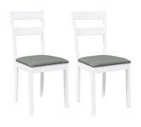 vidaXL Sedie da Pranzo con Cuscini 2 pz Bianco Legno Massello di Hevea, sedia da pranzo, sedia da cucina, sedile da pranzo, sedia, sedia da soggiorno