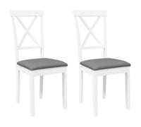 vidaXL - Sedie da Pranzo con Cuscini 2 pz Bianco Legno Massello di Hevea