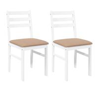 vidaXL Sedie da Pranzo con Cuscini 2 pz Bianco Legno Massello di Hevea, Sedia da Pranzo, Sedia da Cucina, Sedile da Pranzo, Sedia, Sedia da Soggiorno