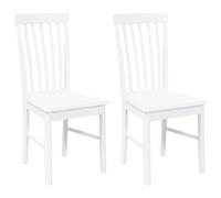 vidaXL Sedie da Pranzo con Cuscini 2 pz Bianco Legno Massello di Hevea, sedia da pranzo, sedia da cucina, sedile da pranzo, sedia, sedia da soggiorno