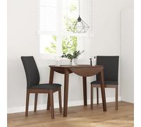 vidaXL Sedie da Pranzo con Cuscini 2pz Marrone Legno Massello di Hevea