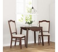 vidaXL Sedie da Pranzo con Cuscini 2pz Marrone Legno Massello di Hevea