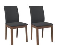 vidaXL Sedie da Pranzo con Cuscini 2pz Marrone Legno Massello di Hevea