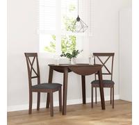 vidaXL Sedie da Pranzo con Cuscini 2pz Marrone Legno Massello di Hevea