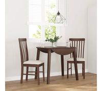 vidaXL Sedie da Pranzo con Cuscini 2pz Marrone Legno Massello di Hevea