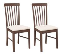 vidaXL Sedie da Pranzo con Cuscini 2pz Marrone Legno Massello di Hevea, sedia da pranzo, sedia da cucina, sedile da pranzo, sedia, sedia da soggiorno