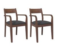 vidaXL Sedie da Pranzo con Cuscini 2pz Marrone Legno Massello di Hevea, sedia da pranzo, sedia da cucina, sedile da pranzo, sedia, sedia da soggiorno