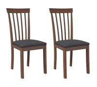 vidaXL Sedie da Pranzo con Cuscini 2pz Marrone Legno Massello di Hevea