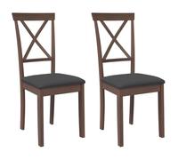 vidaXL - Sedie da Pranzo con Cuscini 2pz Marrone Legno Massello di Hevea