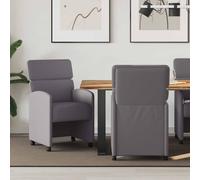 vidaXL Sedie da Pranzo con Ruote 2 pcs Grigio 58 x 65 x 98 cm