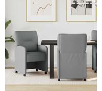 vidaXL Sedie da Pranzo con Ruote 2 pcs Grigio chiaro 57 x 67 x 95 cm