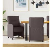 vidaXL Sedie da Pranzo con Ruote 2 pcs Marrone scuro 57 x 67 x 95 cm