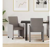 vidaXL Sedie da Pranzo con Ruote 2 pcs Talpa 57 x 66 x 94 cm Tessuto