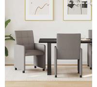 vidaXL Sedie da Pranzo con Ruote 2 pz Tessuto Talpa 58 x 65 x 94 cm