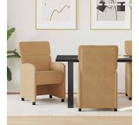 vidaXL Sedie da Pranzo con Ruote 2 pz Velluto Marrone 58 x 65 x 98 cm