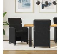 vidaXL Sedie da Pranzo con Ruote 2 pz Velluto Nero 58 x 65 x 98 cm