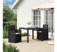 vidaXL Sedie da pranzo da giardino 2 pcs Antracite e Crema PP, Sedia da giardino moderna, resistente alle intemperie, UV, salvaspazio, per aperitivi in patio