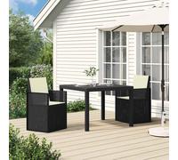vidaXL Sedie da pranzo da giardino 2 pcs Antracite e Crema PP, Sedia da giardino moderna, resistente alle intemperie, UV, salvaspazio, per aperitivi in patio