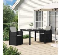 vidaXL Sedie da pranzo da giardino 2 pcs Antracite e Grigio chiaro PP