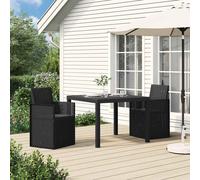 vidaXL Sedie da pranzo da giardino 2 pcs Antracite PP, Sedia da giardino moderna, resistente alle intemperie, UV, salvaspazio, per aperitivi in patio