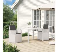 vidaXL Sedie da pranzo da giardino 2 pcs Bianco e Antracite PP