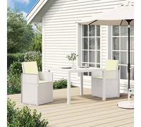 vidaXL Sedie da pranzo da giardino 2 pcs Bianco e Crema PP