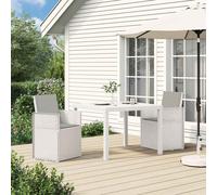 vidaXL Sedie da pranzo da giardino 2 pcs Bianco e Grigio Chiaro PP