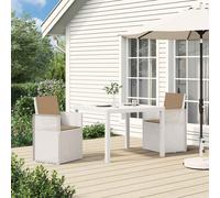 vidaXL Sedie da pranzo da giardino 2 pcs Bianco e Tortora PP