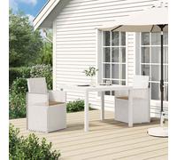vidaXL Sedie da pranzo da giardino 2 pcs Bianco e Tortora PP
