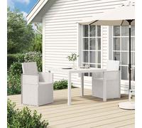 vidaXL Sedie da pranzo da giardino 2 pcs Bianco PP, Sedia da giardino moderna, resistente alle intemperie, UV, salvaspazio, per aperitivi in patio