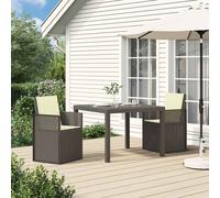 vidaXL Sedie da pranzo da giardino 2 pcs Grigio chiaro e panna PP