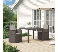 vidaXL Sedie da pranzo da giardino 2 pcs Grigio Chiaro PP