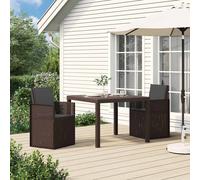 vidaXL Sedie da pranzo da giardino 2 pcs Marrone e Antracite PP