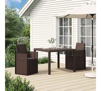 vidaXL Sedie da pranzo da giardino 2 pcs Marrone e Antracite PP, Sedia da giardino moderna, resistente alle intemperie, UV, salvaspazio, per aperitivi in patio