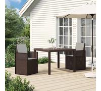 vidaXL Sedie da pranzo da giardino 2 pcs Marrone e Grigio Chiaro PP, Sedia da giardino moderna, resistente alle intemperie, UV, salvaspazio, per aperitivi in patio