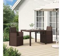 vidaXL Sedie da pranzo da giardino 2 pcs Marrone PP, Sedia da giardino moderna, resistente alle intemperie, UV, salvaspazio, per aperitivi in patio