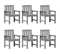 vidaXL Sedie da Pranzo da Giardino Set di 6 Grigio Chiaro Arredamento Esterno Comodo Design Bracciolo Perfetto per Balcone e Patio Sedie a Listelli Resistenti alle Intemperie Moderne