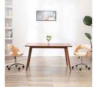 vidaXL Sedie da Pranzo Girevoli 2 pz Crema in Legno Curvo e Similpelle