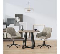 vidaXL Sedie da Pranzo Girevoli 2 pz Grigio Chiaro in Velluto