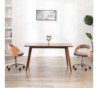 vidaXL Sedie da Pranzo Girevoli 2 pz Grigio Talpa in Legno e Tessuto