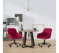 vidaXL Sedie da Pranzo Girevoli 2 pz Rosso Vino in Velluto