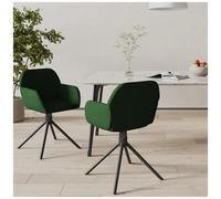 VIDAXL - Sedie Da Pranzo Girevoli 2 Pz Verde Scuro In Velluto