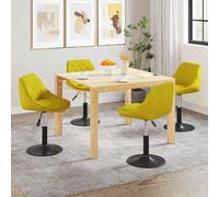 vidaXL Sedie da pranzo Girevoli 4 pz Giallo Senape in Velluto