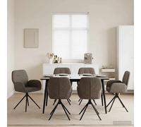 Sedie da pranzo girevoli 6 pcs Pelle Scamosciata Sintetica