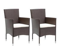 VIDAXL - Sedie da Pranzo per Giardino 2 pz in Polyrattan Marrone