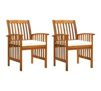 VIDAXL - Sedie da Pranzo per Giardino 2pz con Cuscini Massello d'Acacia