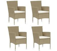 VIDAXL - Sedie da Pranzo per Giardino 4 pz in Polyrattan Beige