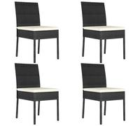 VIDAXL - Sedie da Pranzo per Giardino 4 pz in Polyrattan Nero